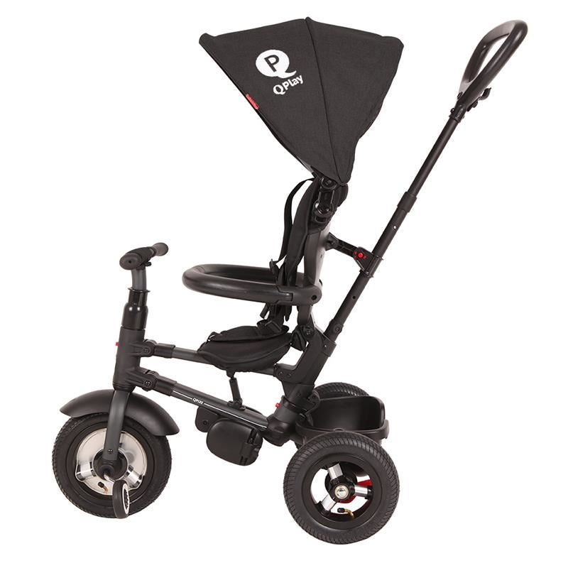 Tricicleta cu roti de cauciuc Qplay Rito Rubber Negru - gogobaby.ro