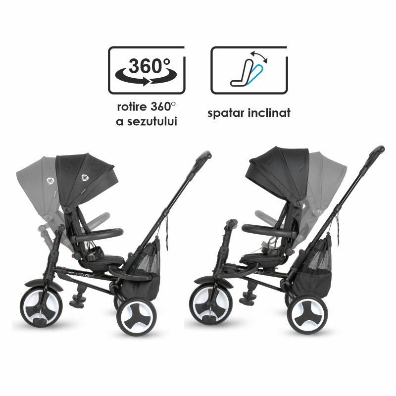 Tricicleta ultrapliabila Coccolle Spectra plus Jet Black - gogobaby.ro