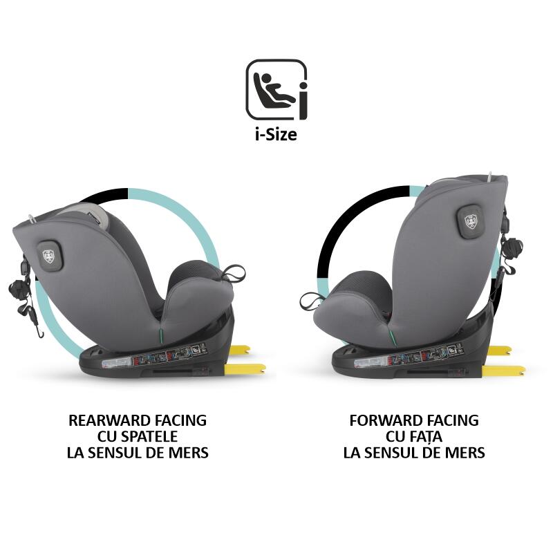 Scaun auto iSize 40-150 cm Coccolle Nova Moonlit grey+Coccolle protectie bancheta auto mica - gogobaby.ro