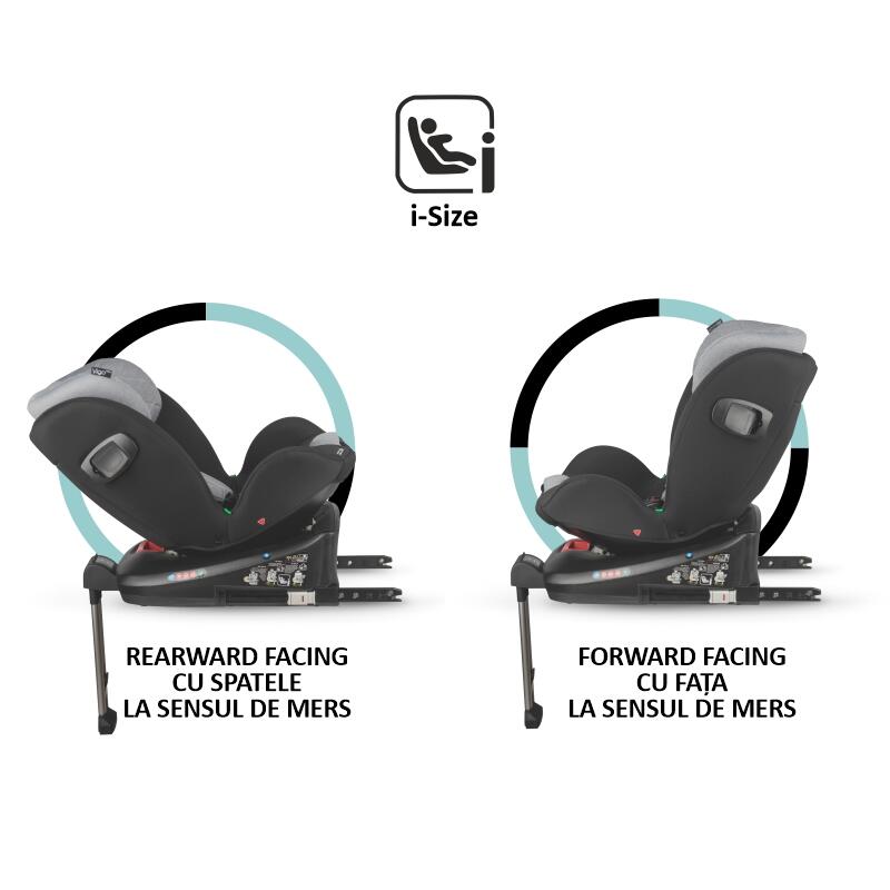 Scaun auto iSize 40-150 cm Coccolle Vigo Diamond black - gogobaby.ro
