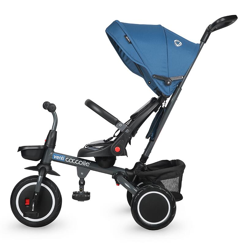 Tricicleta multifunctionala Coccolle Venti Navy blue - gogobaby.ro
