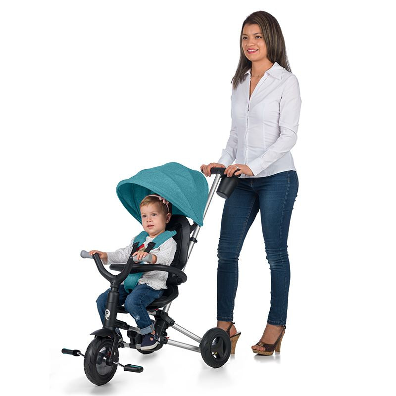 Tricicleta ultrapliabila Qplay Nova Rubber turcoaz - gogobaby.ro