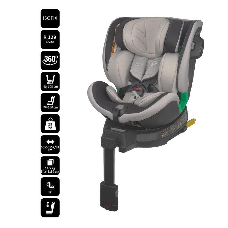 Scaun auto iSize 40-150 cm Coccolle Mago Jet black - gogobaby.ro