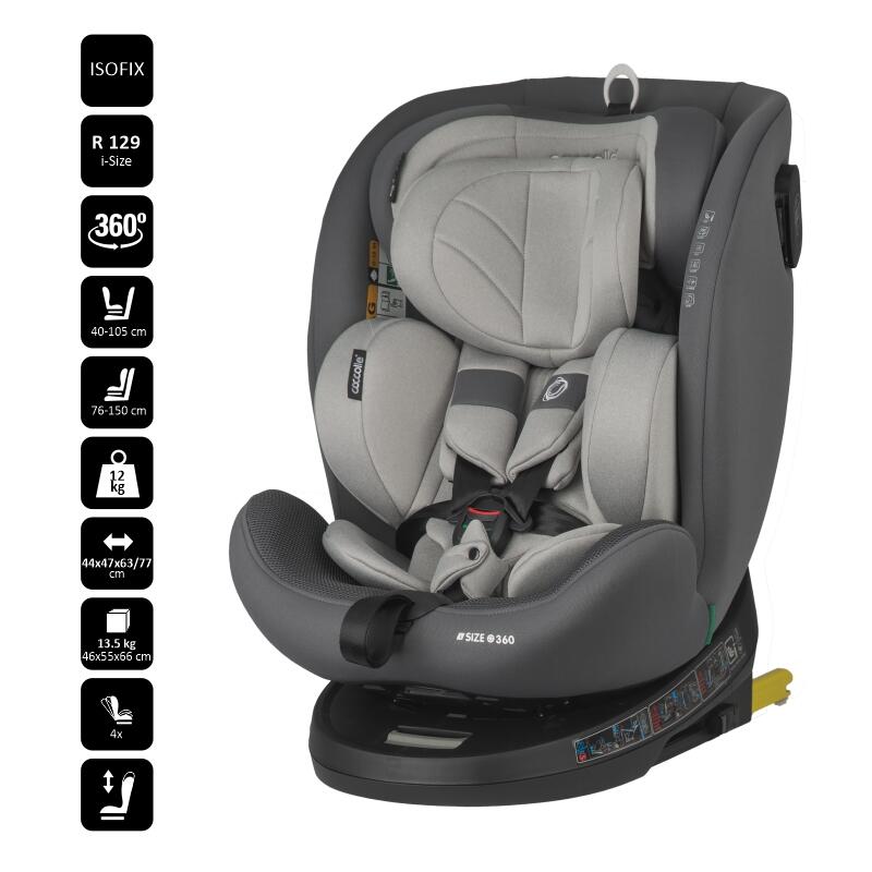 Scaun auto iSize 40-150 cm Coccolle Nova Moonlit grey - gogobaby.ro