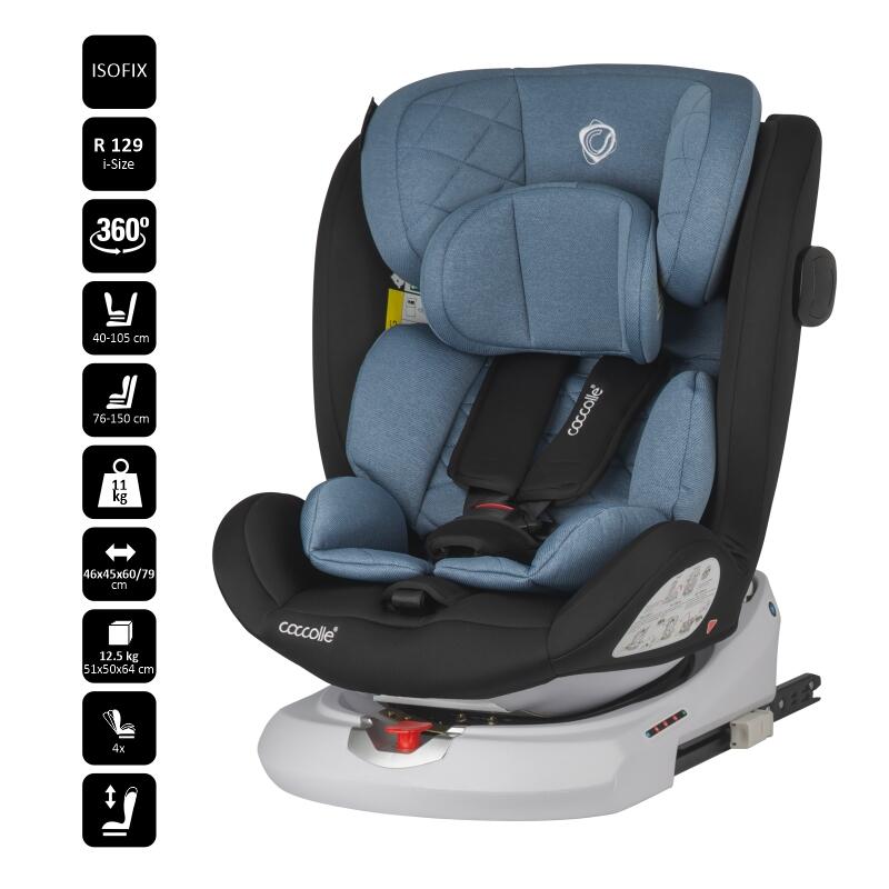 Scaun auto iSize 40-150 cm Coccolle Lyra Celestial blue - gogobaby.ro