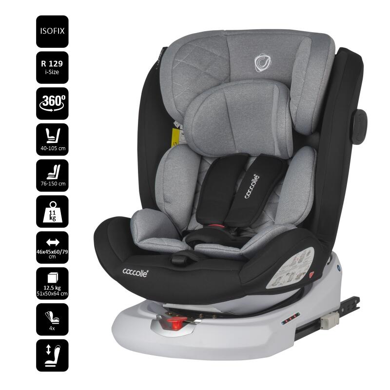Scaun auto iSize 40-150 cm Coccolle Lyra Greystone - gogobaby.ro