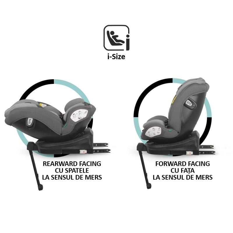 Scaun auto iSize 40-150 cm Coccolle Sidra Diamond black - gogobaby.ro