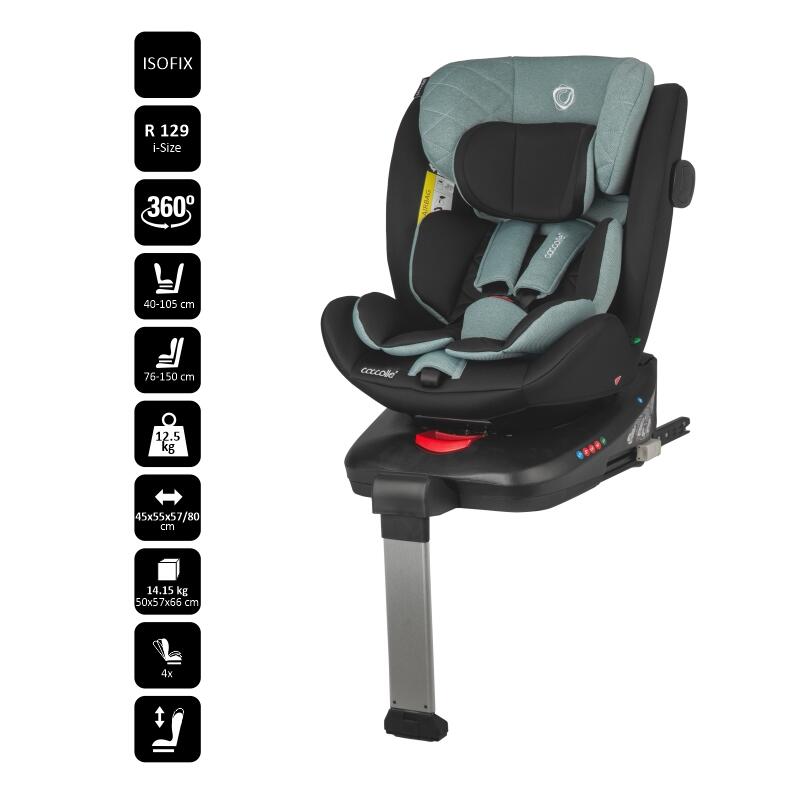 Scaun auto iSize 40-150 cm Coccolle Vigo Emerald green - gogobaby.ro