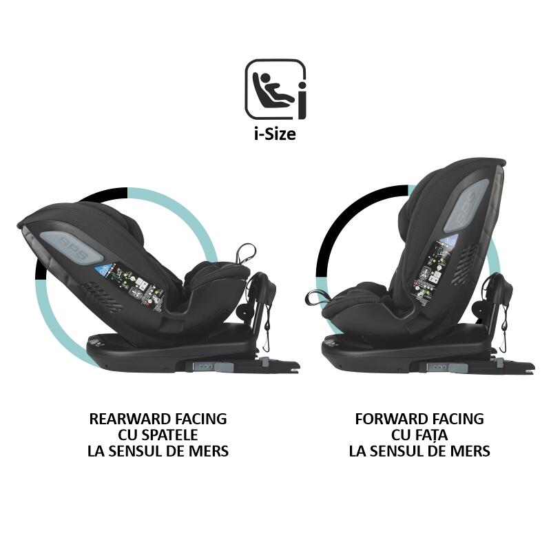 Scaun auto rotativ iSize Coccolle Velsa Jet black - gogobaby.ro