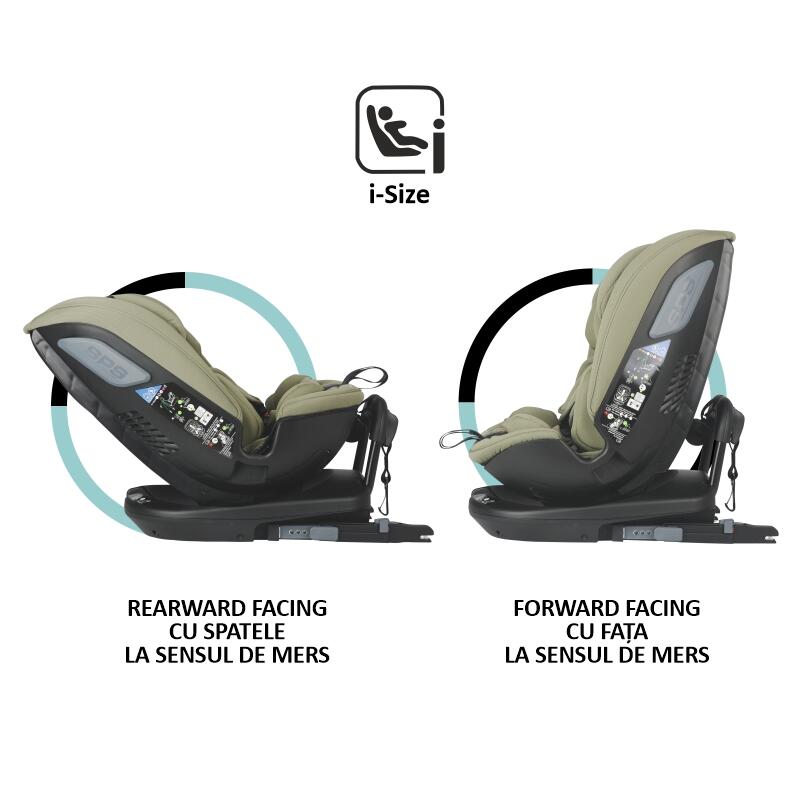 Scaun auto rotativ iSize Coccolle Velsa Moss green - gogobaby.ro