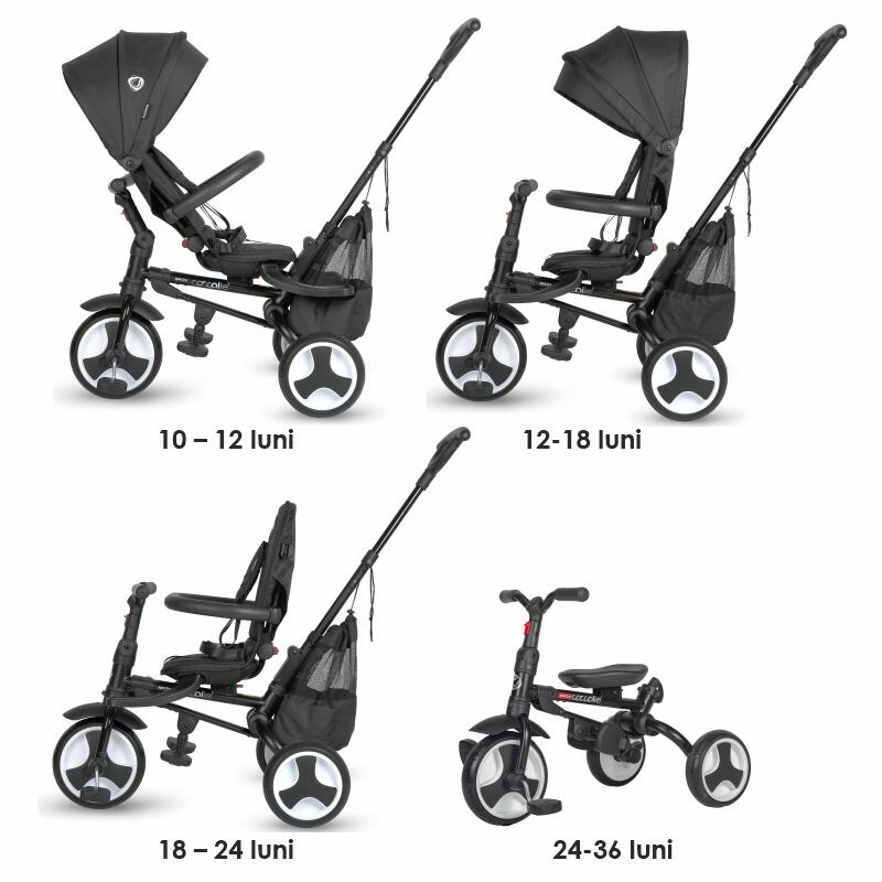 Tricicleta ultrapliabila Coccolle Spectra plus Jet Black - gogobaby.ro