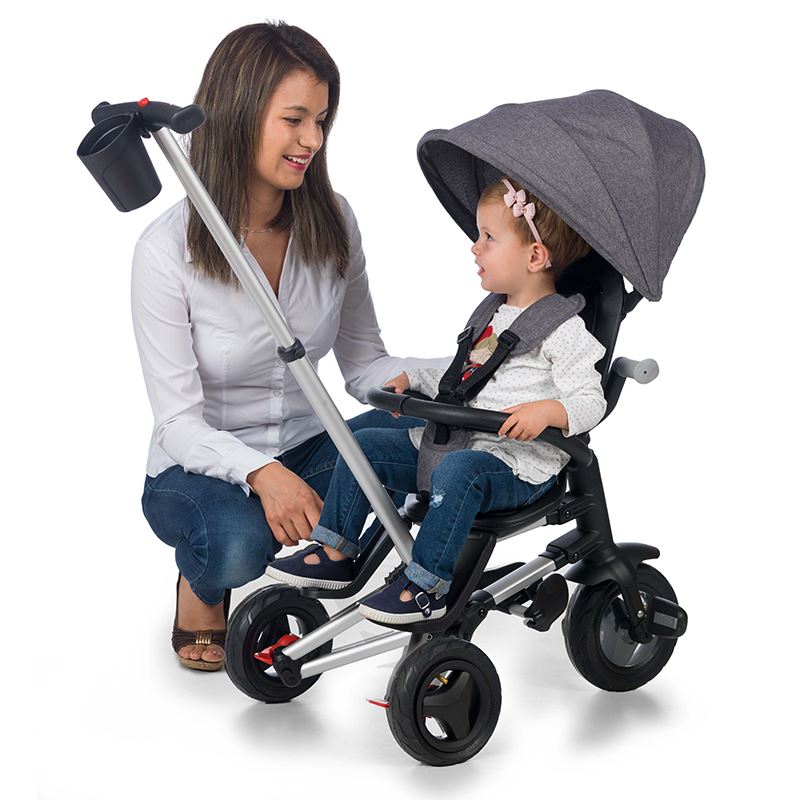Tricicleta ultrapliabila Qplay Nova Rubber negru - gogobaby.ro