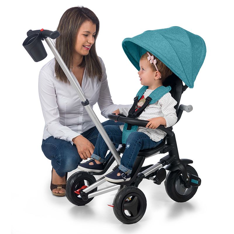 Tricicleta ultrapliabila Qplay Nova Rubber turcoaz - gogobaby.ro