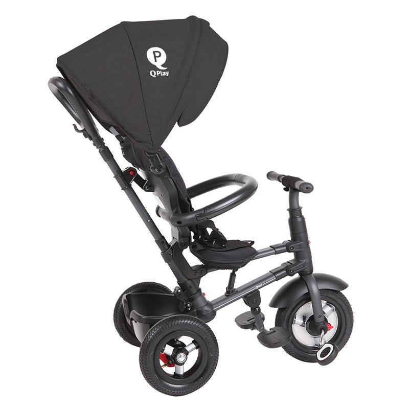 Tricicleta cu roti de cauciuc Qplay Rito Rubber Negru - gogobaby.ro