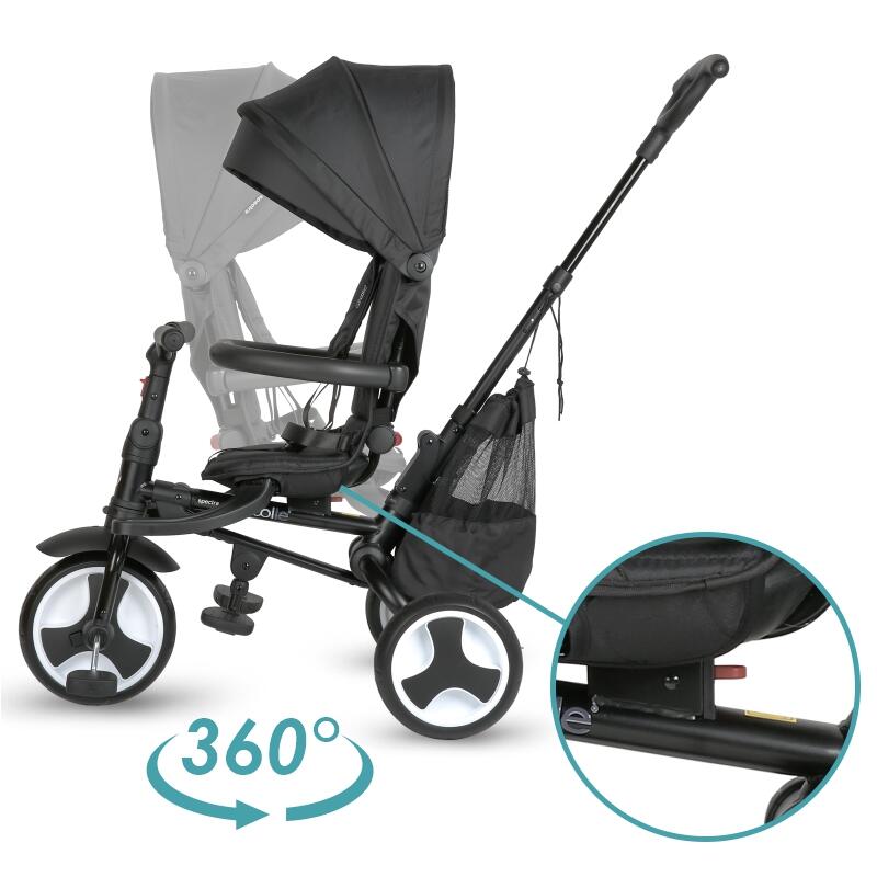 Tricicleta ultrapliabila Coccolle Spectra plus Jet Black - gogobaby.ro
