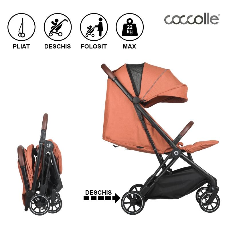 Carucior sport cu pliere automata Coccolle Beyla Coral - gogobaby.ro