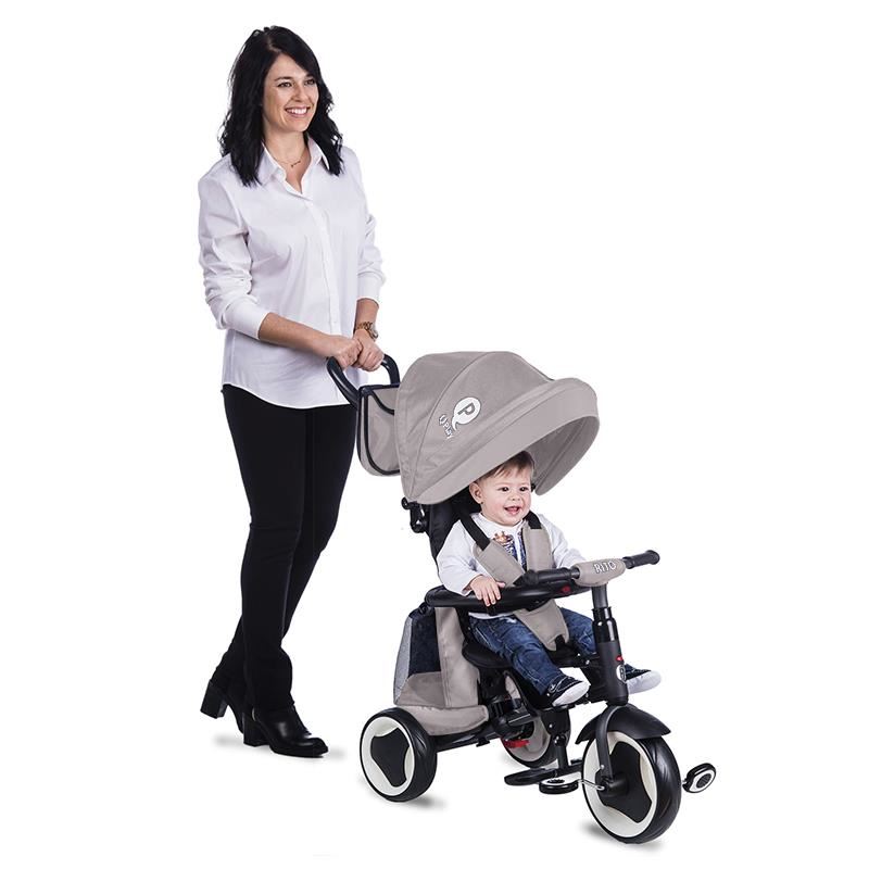 Tricicleta pliabila Qplay Rito+ Gri - gogobaby.ro