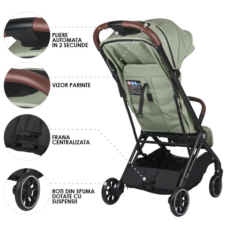 Carucior sport cu pliere automata Coccolle Beyla Greenstone - gogobaby.ro