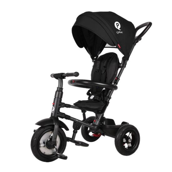 Tricicleta cu roti de cauciuc Qplay Rito Rubber Negru - gogobaby.ro