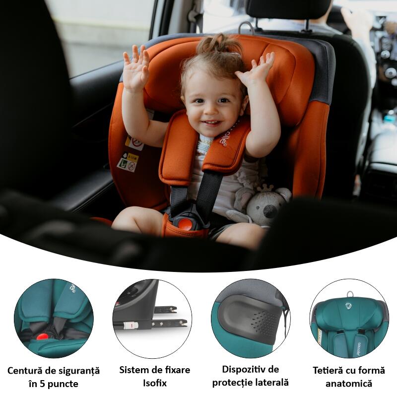 Scaun auto iSize 40-150 cm Coccolle Atira Hydra blue - gogobaby.ro