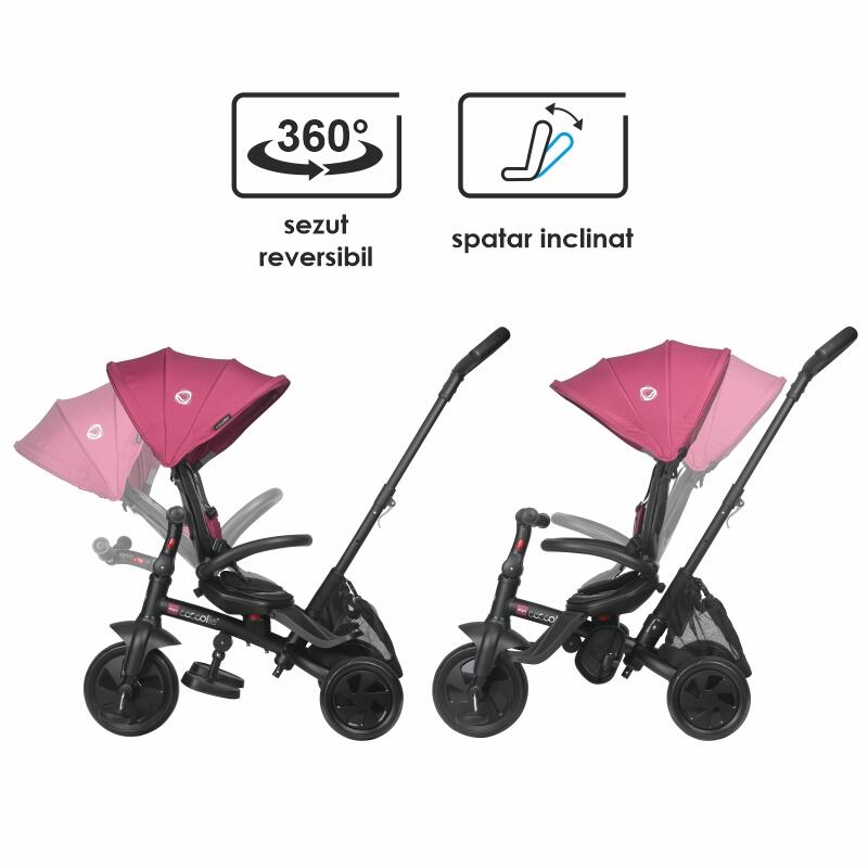 Tricicleta multifunctionala Coccolle Alegra Magenta - gogobaby.ro