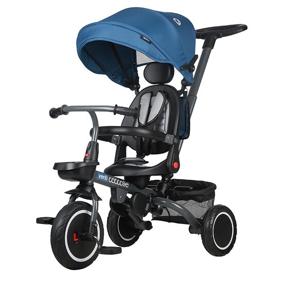 Tricicleta multifunctionala Coccolle Venti Navy blue - gogobaby.ro