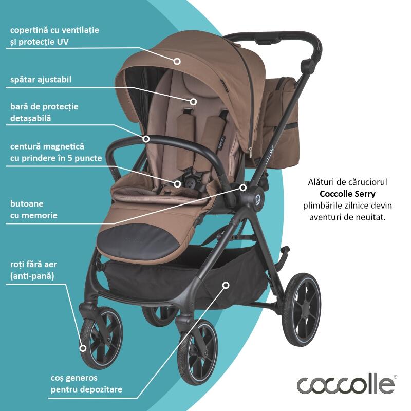 Carucior modular 2in1 Coccolle Serry Light taupe - gogobaby.ro