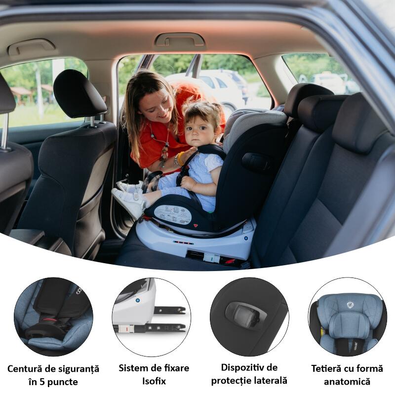 Scaun auto iSize 40-150 cm Coccolle Lyra Celestial blue - gogobaby.ro
