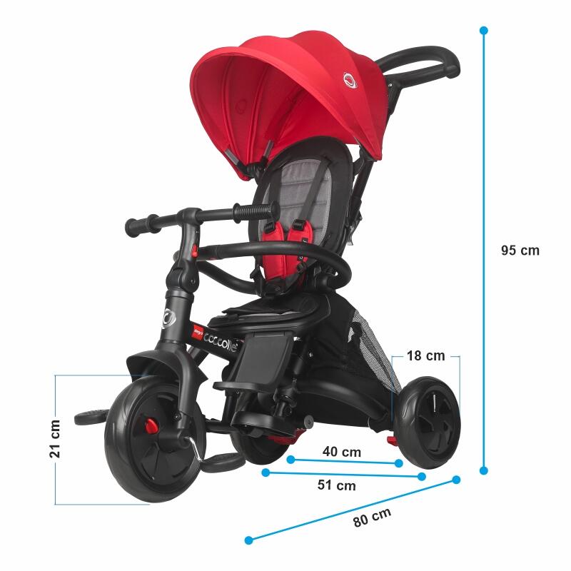 Tricicleta multifunctionala Coccolle Alegra Chili pepper - gogobaby.ro