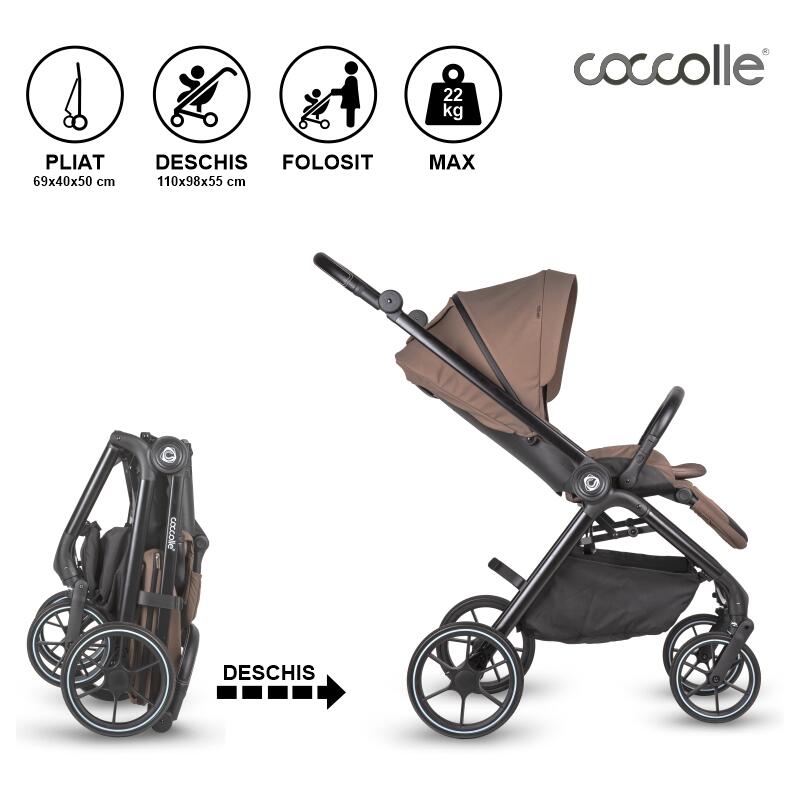 Carucior modular 2in1 Coccolle Serry Light taupe - gogobaby.ro