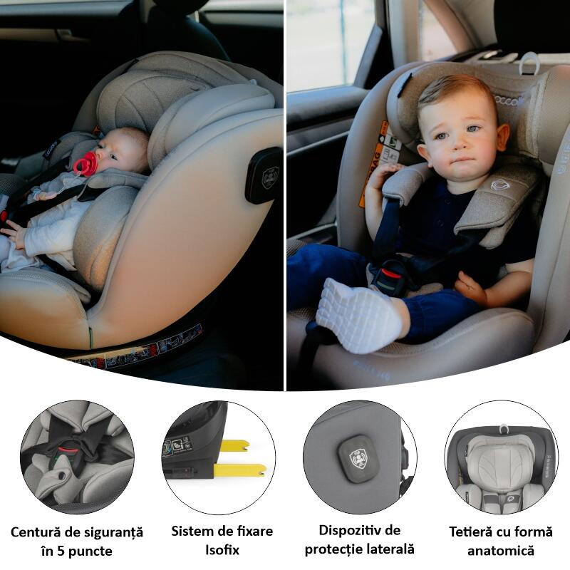 Scaun auto iSize 40-150 cm Coccolle Nova Moonlit grey - gogobaby.ro