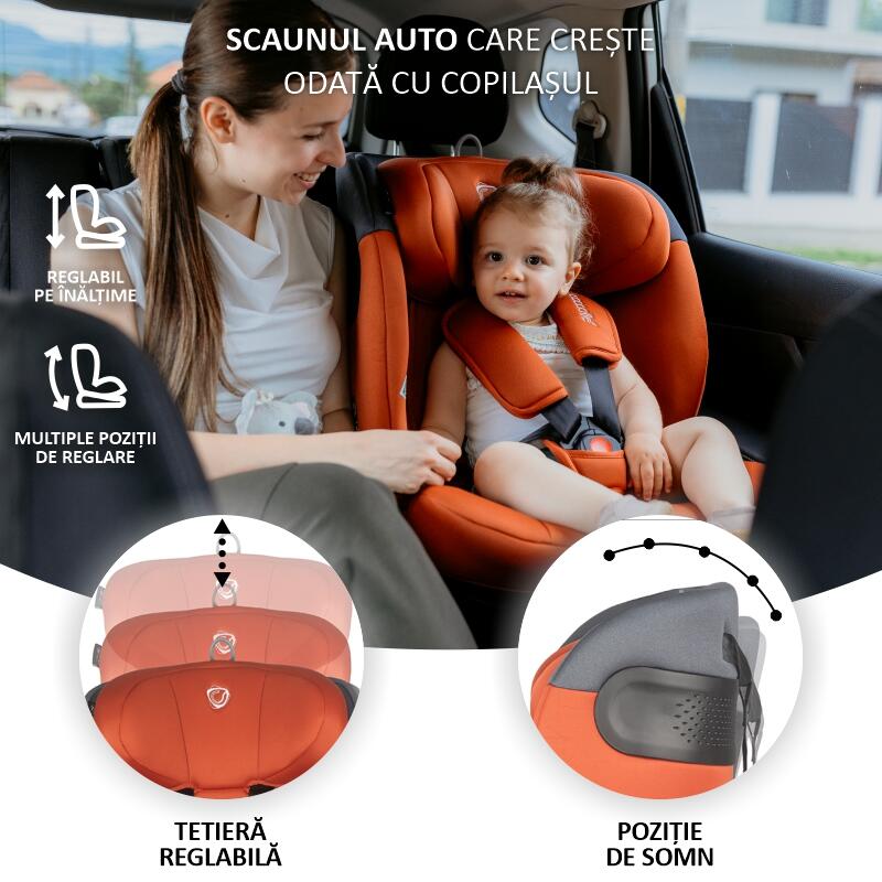 Scaun auto iSize 40-150 cm Coccolle Atira Cinnamon brown - gogobaby.ro