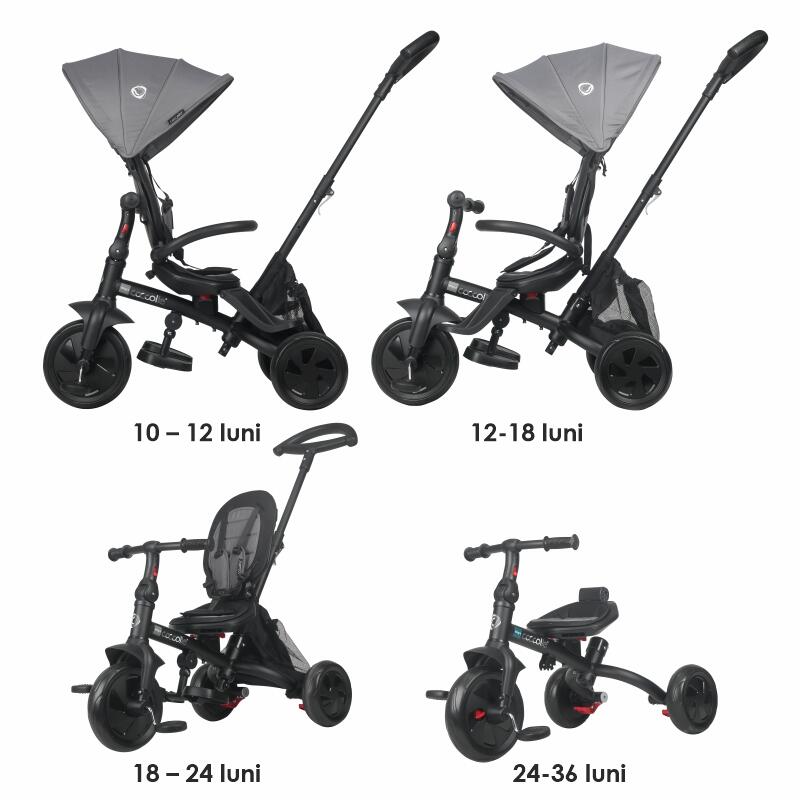 Tricicleta multifunctionala Coccolle Alegra Greystone - gogobaby.ro