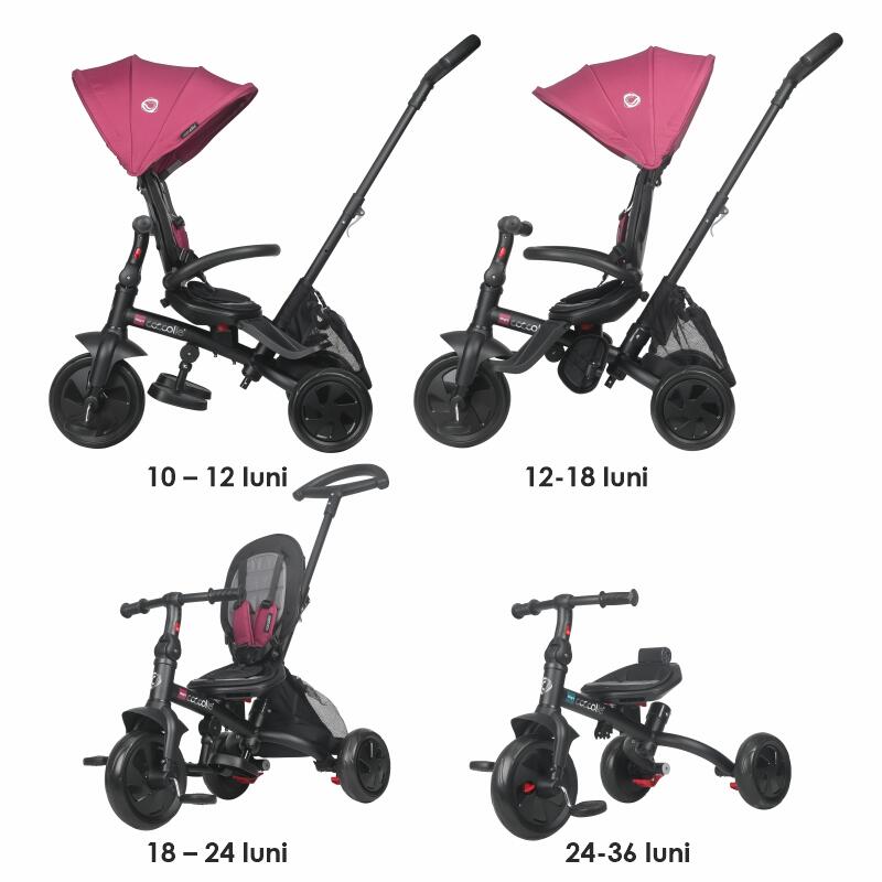 Tricicleta multifunctionala Coccolle Alegra Magenta - gogobaby.ro