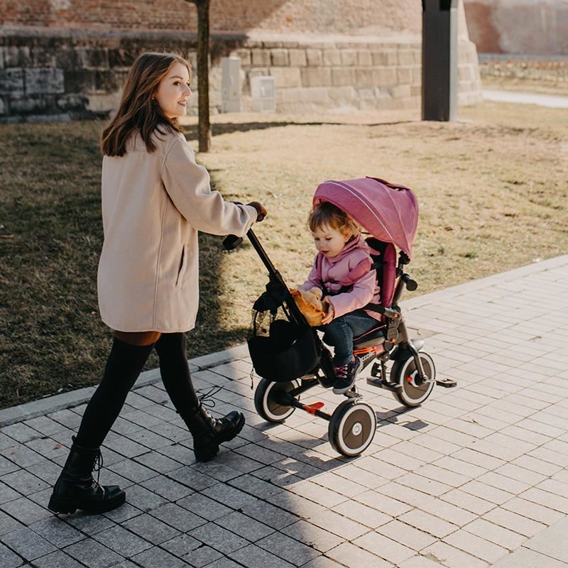 Tricicleta multifunctionala pliabila Coccolle Vispo Magenta - gogobaby.ro