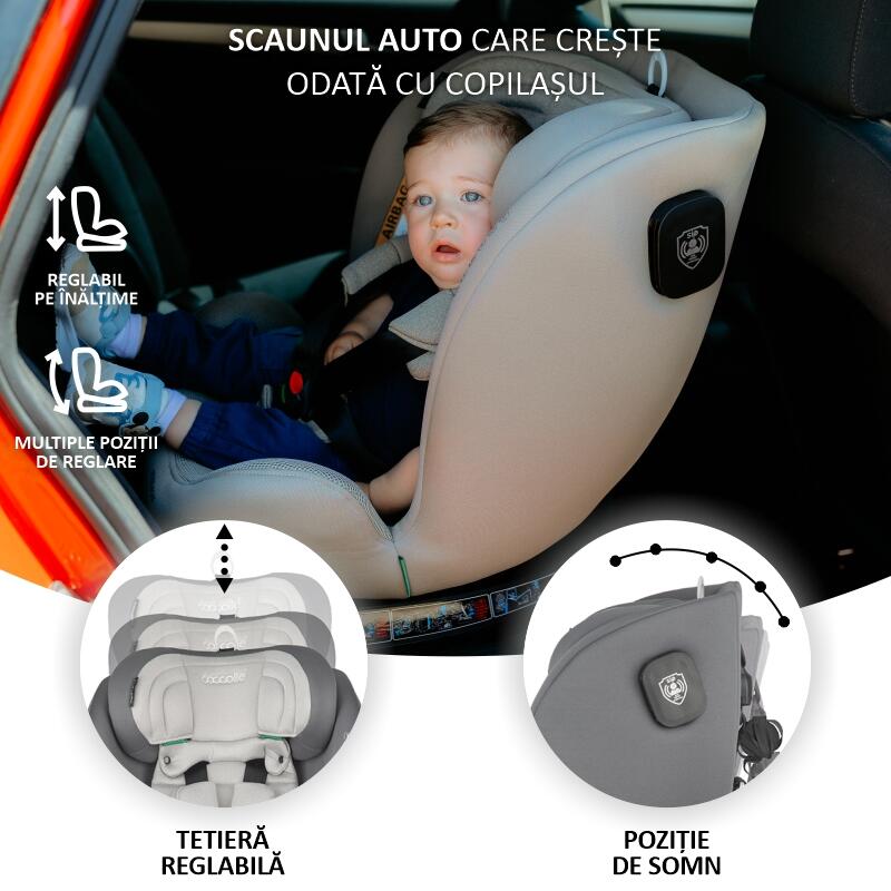 Scaun auto iSize 40-150 cm Coccolle Nova Moonlit grey - gogobaby.ro
