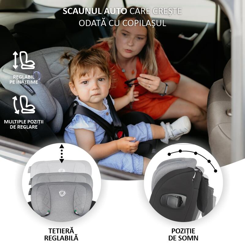 Scaun auto iSize 40-150 cm Coccolle Lyra Greystone - gogobaby.ro