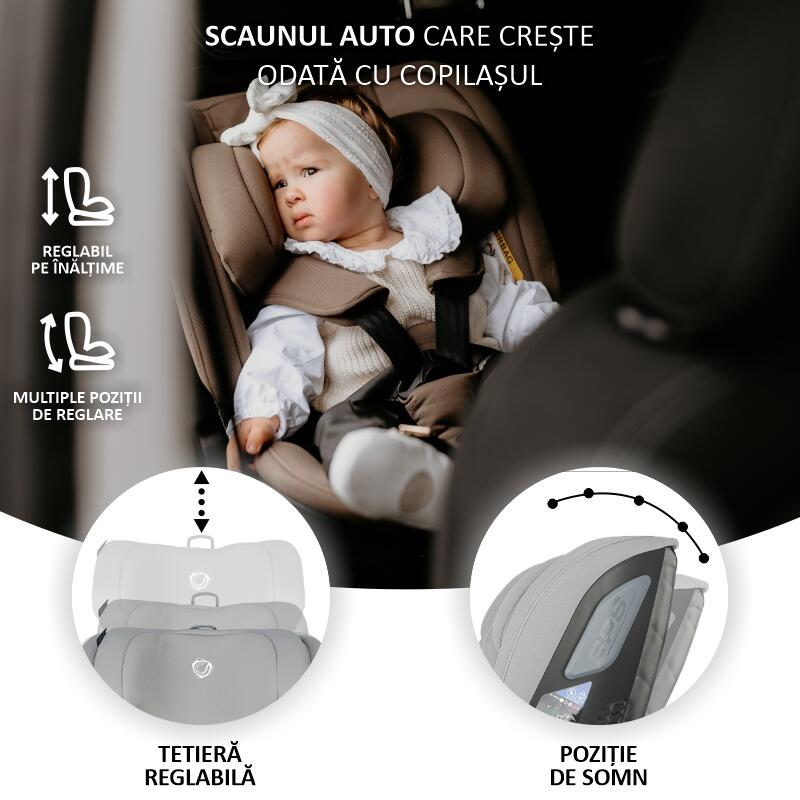 Scaun auto rotativ iSize Coccolle Velsa Neutral grey - gogobaby.ro