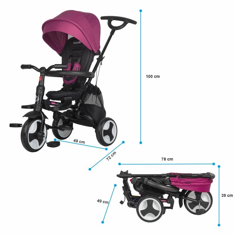 Tricicleta ultrapliabila Coccolle Spectra Plus Magenta - gogobaby.ro