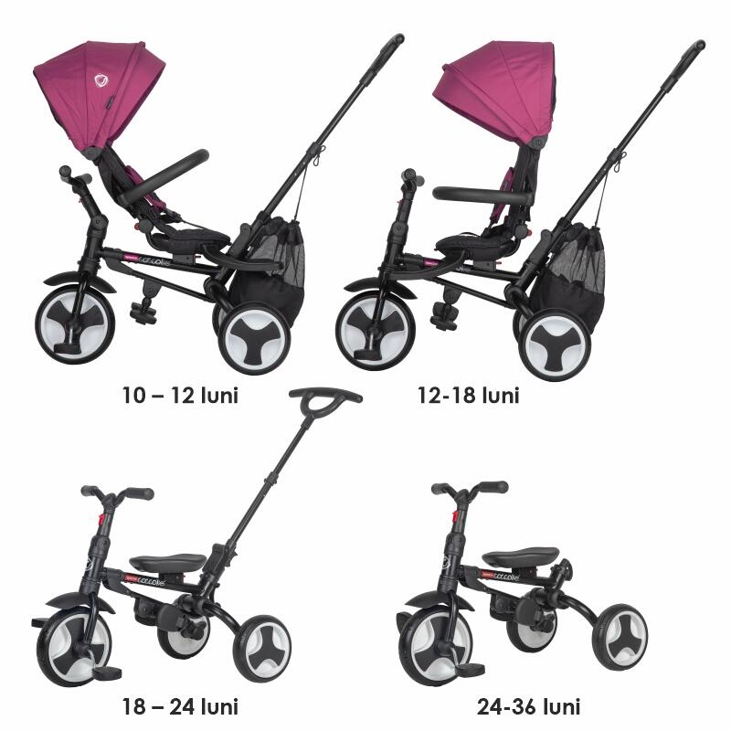 Tricicleta ultrapliabila Coccolle Spectra Plus Magenta - gogobaby.ro