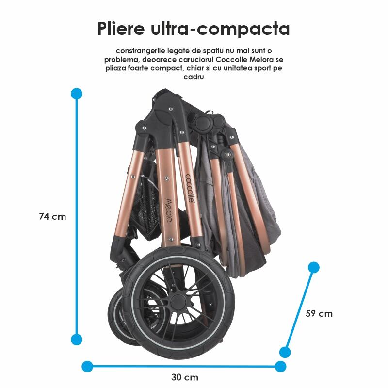 Carucior transformabil 3in1 Coccolle Melora Moonlit grey - gogobaby.ro