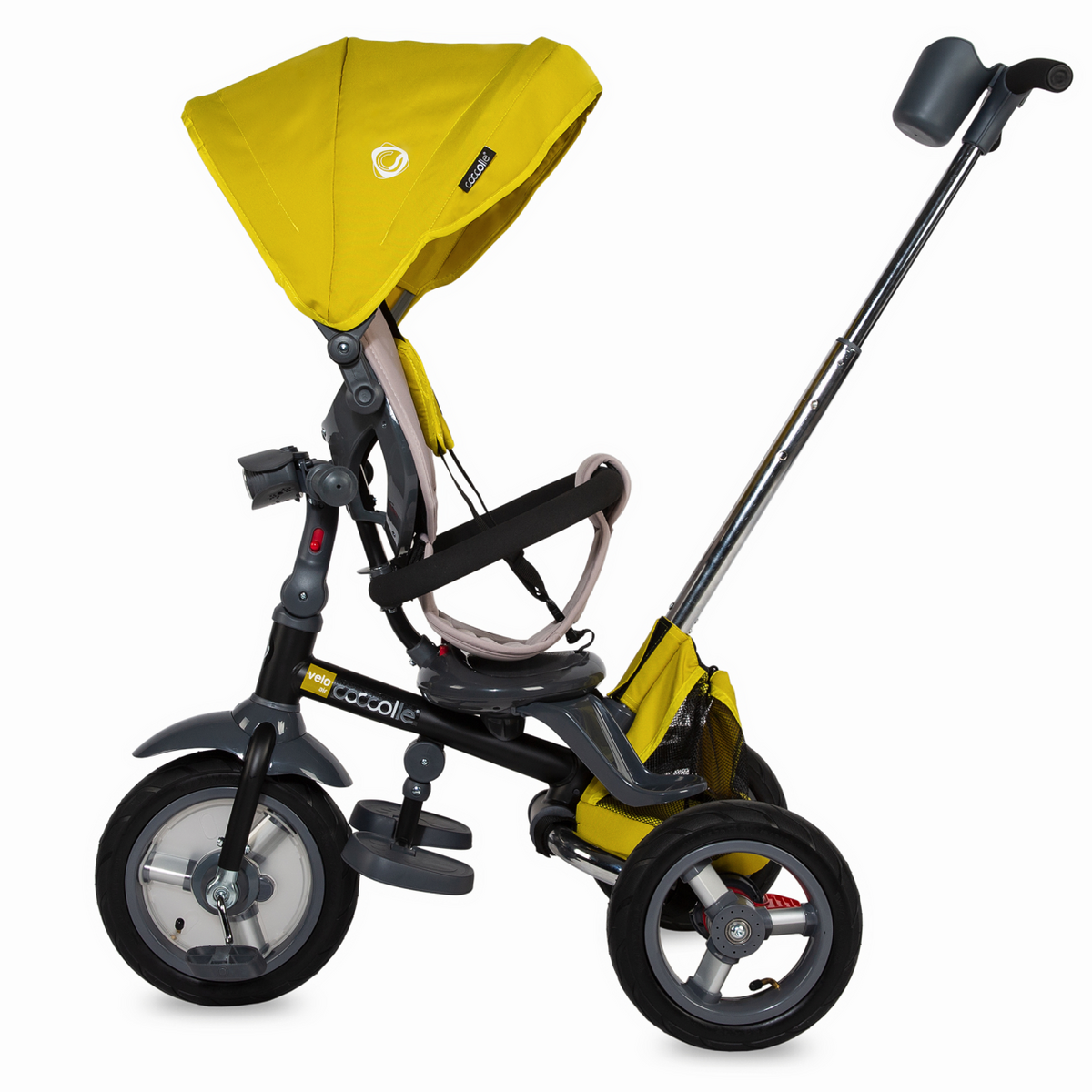 Tricicleta multifunctionala 4in1 cu sezut reversibil Coccolle Velo Air Mustar - gogobaby.ro