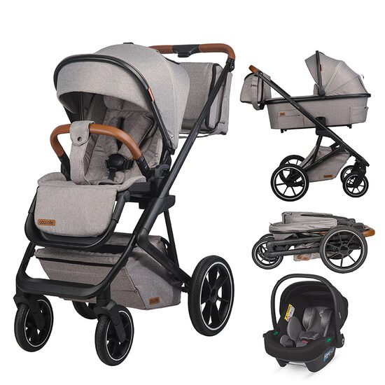 Sistem modular 3in1 Coccolle Nessia Lunar rock + Scoica auto Coccolle Knox Anthracite - gogobaby.ro