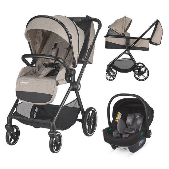 Carucior modular 3in1 Coccolle Lissia Butternut Beige+ Scoica auto iSize Coccolle Knox Anthracite - gogobaby.ro