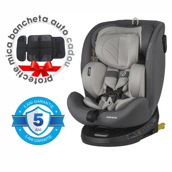 Scaun auto iSize 40-150 cm Coccolle Nova Moonlit grey+Coccolle protectie bancheta auto mica - gogobaby.ro