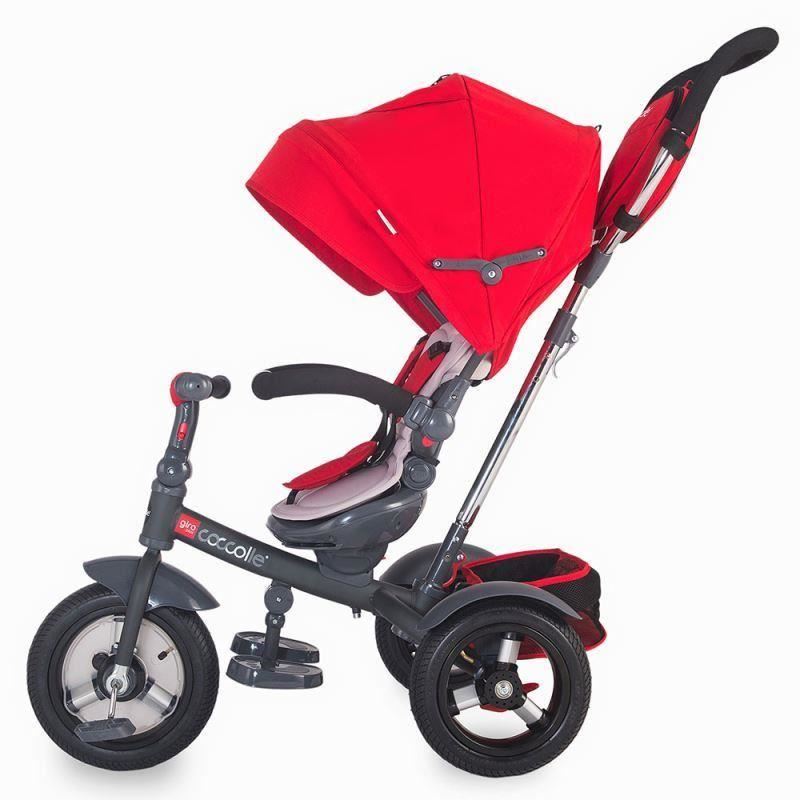 Tricicleta multifunctionala Coccolle Giro Plus Rosu - gogobaby.ro