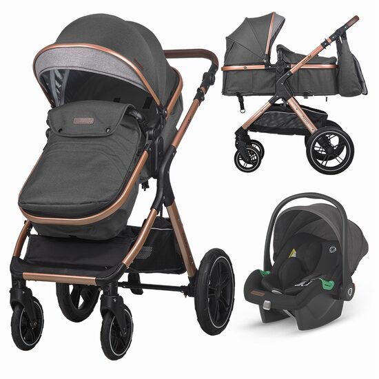 Carucior transformabil 3in1 Coccolle Melora Diamond black - gogobaby.ro