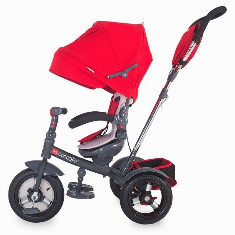 Tricicleta multifunctionala Coccolle Giro Plus Rosu - gogobaby.ro