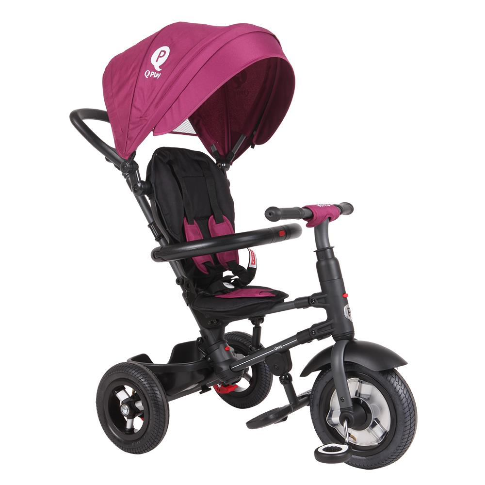 Tricicleta cu roti de cauciuc Qplay Rito Rubber Violet - gogobaby.ro