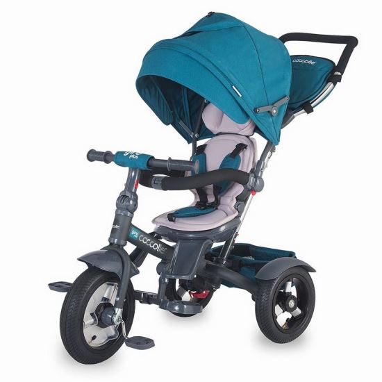 Tricicleta multifunctionala Coccolle Giro Plus Albastru - gogobaby.ro